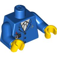 Lego Torso Jacket, Light Blue Tie, Red Pen, Silver Plane Logo, 3 Buttons Print, Blue Arms, Yellow Hands