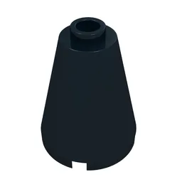 Cone 2 x 2 x 2, Blocked Open Stud / Black