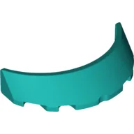 Windscreen 3 x 6 x 1 Curved with Rectangular Stud Holder in Bottom / Dark Turquoise