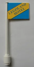 Flag on Flagpole, Straight with 'LEGOLAND HOTEL' Reissue Pattern with Black Lines (Sticker) - Set 10041