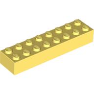 Lego Brick 2 x 8 / Bright Light Yellow