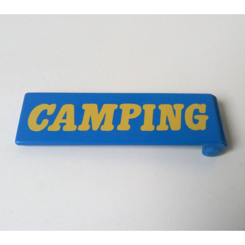 Lego Duplo Door 1 x 4 x 1 with Yellow 'CAMPING' Print / Blue