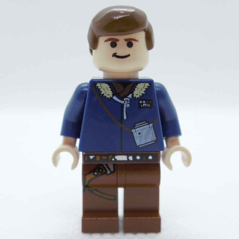 Lego Han Solo, Hoth Outfit, Dark Blue Jacket, Reddish Brown Legs
