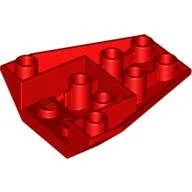 Brick Wedged, Sloped Inverted 4 x 4 Triple [2 Connections between Front Studs] / Red