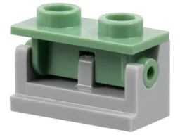 Hinge Brick 1 x 2 with Sand Green Top Plate (3937 / 3938)