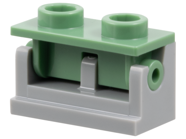 Lego Hinge Brick 1 x 2 with Sand Green Top Plate (3937 / 3938)