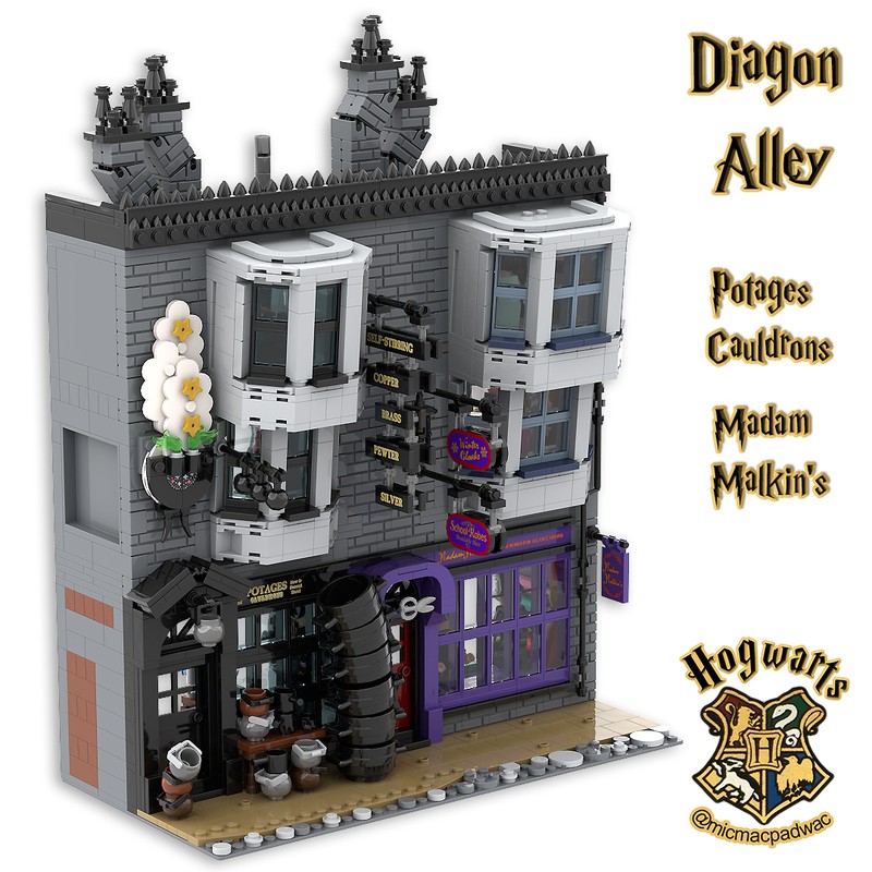 Lego Diagon Alley Madam Malkin's and Potages Cauldron shop