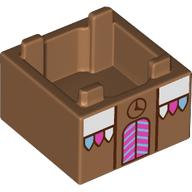 Lego Container Box 2 x 2 x 1 with Gingerbread House, Dark Pink Doors, Clock print