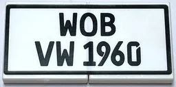 Stickered Assembly 4 x 2 with Black 'WOB VW 1960' and Rectangle Border Pattern (Sticker) - Set 10187