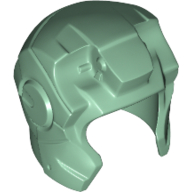 Lego Helmet Space with Open Face Rounded, Top Hinge / Sand Green