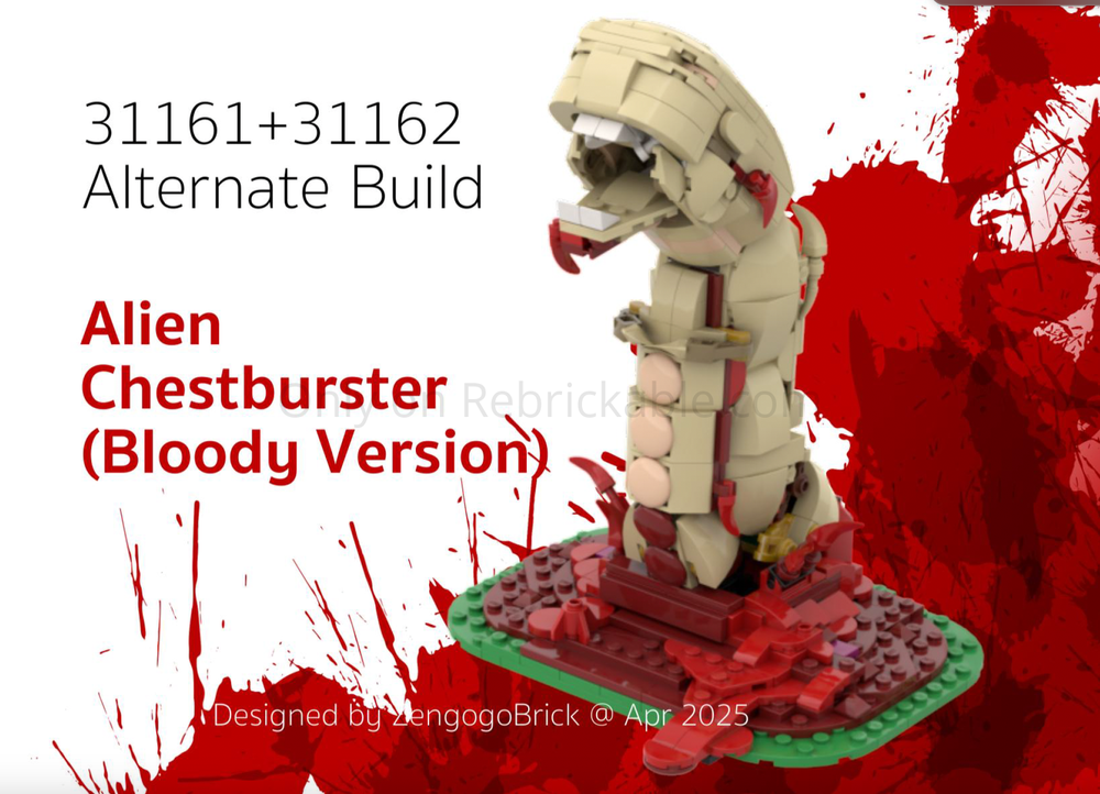 Lego 31161+31162 Alien - Chestburster (Bloody Version)