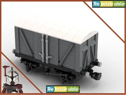 (V2) (Dk Gray White Roof) Vented Boxcar 7wide (old magnet couplers)