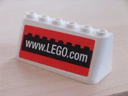 Windscreen 2 x 6 x 2 with White 'www.LEGO.com' on Black and Red Background Pattern (Sticker) - Sets 3409-1 / 3410