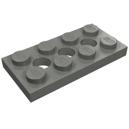 Technic Plate 2 x 4 [3 Holes] / Dark Bluish Gray