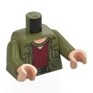 Torso, Jacket, Black Belt, Dark Red Shirt Print, Olive Green Arms, Light Nougat Hands / Olive Green