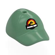 Lego Hat / Cap Short Curved Bill with Seams and Hole on Top with Jurassic Park Logo Print / Sand Green