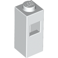 Lego Brick Special 1 x 1 x 2 with Extra Tube Side [Piece of Resistance] / White
