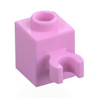 Lego Brick Special 1 x 1 with Clip Vertical [Open O Clip, Hollow Stud] / Bright Pink