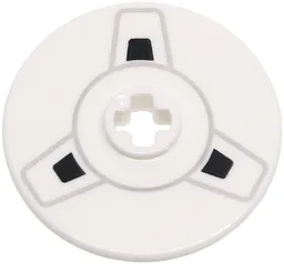 Technic, Disk 3 x 3 with Black and Light Bluish Gray Movie Film / Tape Reel Pattern