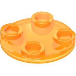 Plate Round 2 x 2 with Rounded Bottom [Boat Stud] / Trans-Orange