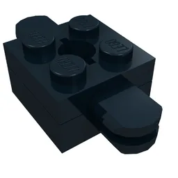 Arm Holder Brick 2 x 2 with Hole and 2 Arms / Black