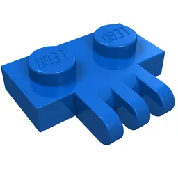 Hinge Plate 1 x 2 with 3 Fingers On Side / Blue