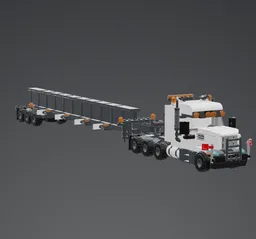 Heavy Haul 8x4 Tractor with I-Beam Girder Trailer – LEGO MOC