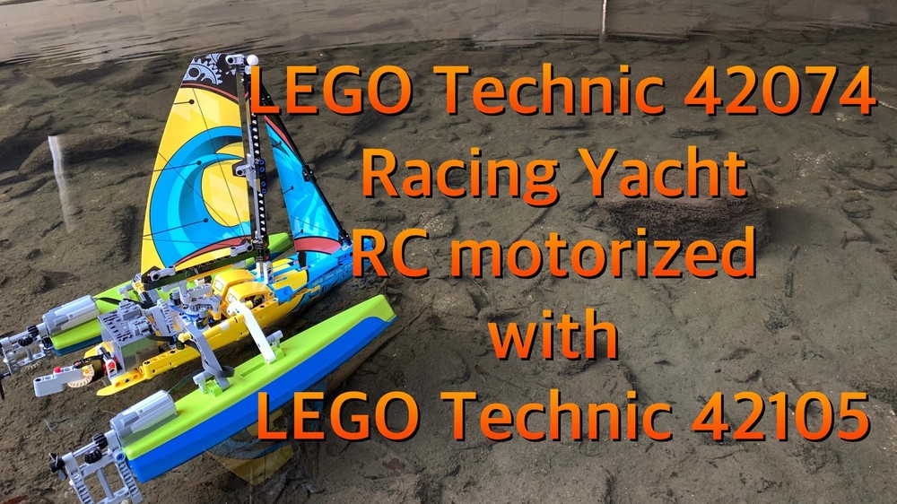 LEGO Technic 42074 Racing Yacht RC motorized with LEGO Technic 42105