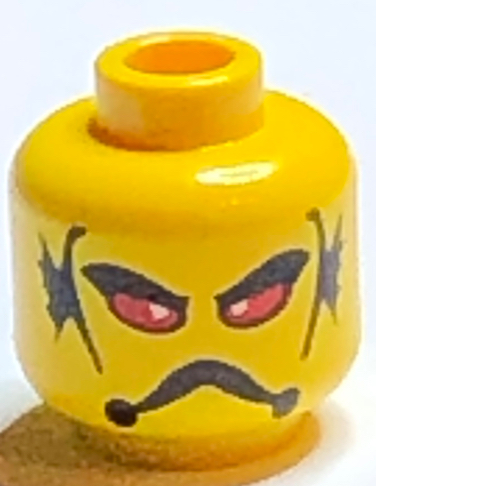 Lego Minifig Head Stingray, Red Eyes, Frown and Gills Print [Blocked Open Stud] / Yellow
