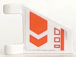 Flag 2 x 2 Trapezoid with Flat Edge with Orange Chevron, Line, and Symbols Pattern Model Left Side (Sticker) - Set 7693