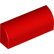 Brick Curved 1 x 4 x 1 1/3 No Studs / Red