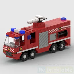 FireTruck 8 wheels Classic Town Style