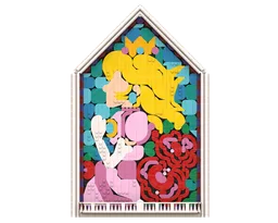 Princess Peach Stained Glass Window Wall Art