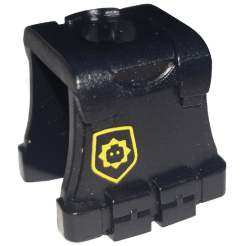 Lego Minifig Neckwear Vest Bulletproof with Minifig Head Badge and 'SUPER SECRET POLICE' Print / Black