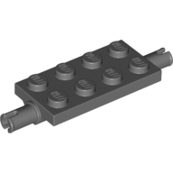 Lego Plate Special 2 x 4 with Pins, Reinforced / Dark Bluish Gray