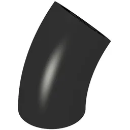 Brick Round 2 x 2 D. Tube with 45° Elbow and Axle Holes (Crossholes) at Each End [SHORT] / Black