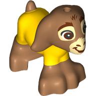 Lego Animal, Goat with Tan Face, Yellow Suit print / Medium Nougat
