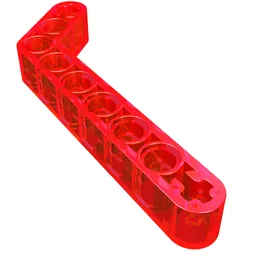 Technic Beam 1 x 9 Bent (7 - 3) Thick / Trans-Red