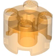 Brick Round 2 x 2 with Axle Hole / Trans-Orange
