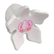 Minifig Creature Head, Demogorgon with Flower/Orchid Print / White