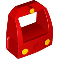 Duplo Train Locomotive Front with Three Yellow Headlights Print / Red