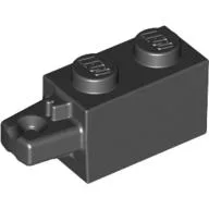 Hinge Brick 1 x 2 Locking with 1 Finger Horizontal End / Black