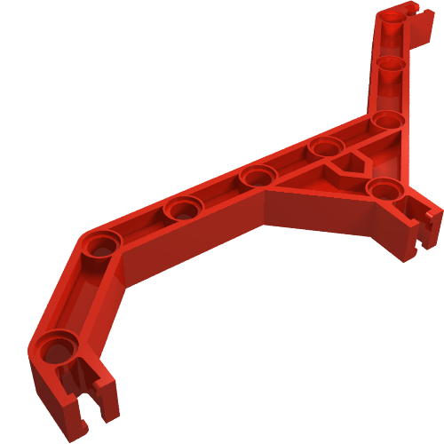 Lego Znap Beam 16, 9 Holes, 5 Bends / Red