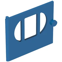 Fabuland, Door with Oval Pane in 3 Sections / Blue