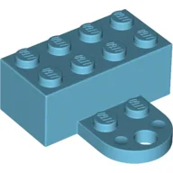 Brick Magnet 2 x 4 with Round Plate 2 x 2 / Medium Azure