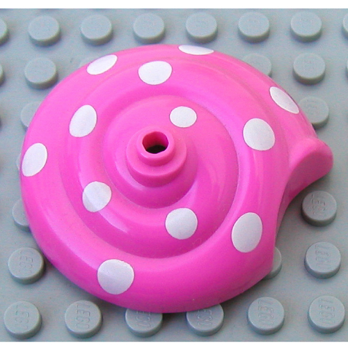 Lego Belville, Insect Body Part, Snail Shell with White Spots Print / Medium Dark Pink