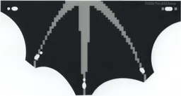 Plastic Part for Set 21595 - Black Dragon Wing with Pixelated Trans-Clear Spines, LEGO Copyright on Right Pattern
