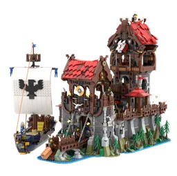 Wolfpack Tower & Medieval Ship - Classic Castle