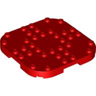 Lego Plate Round Corners 8 x 8 x 2/3 Circle with Reduced Knobs / Red