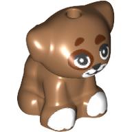 Lego Animal, Dog Pup with White Paws, Face, Reddish Brown Spots print (Aira) / Medium Nougat